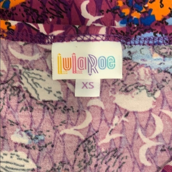 LuLaRoe Purple Floral Print Tunic Top Extra Small - Picture 7 of 9
